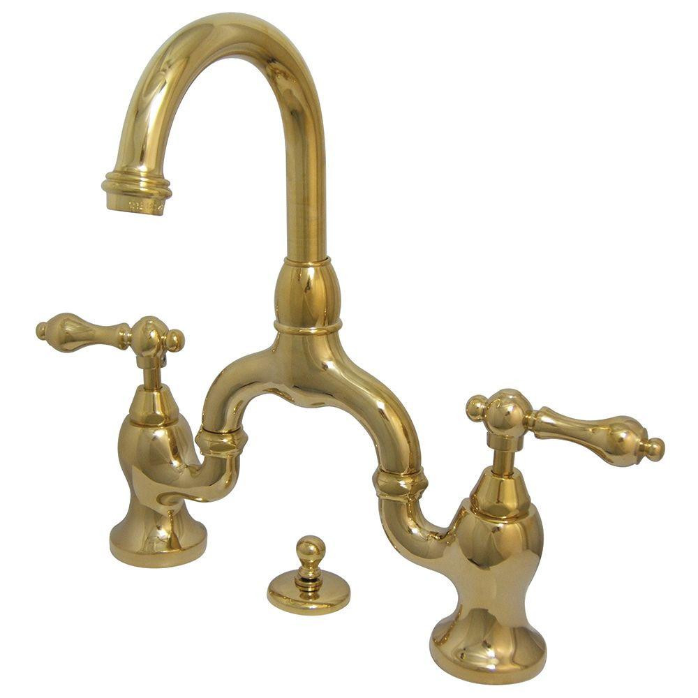 Brass Faucets Bathroom
 Kingston Brass 8 in Widespread 2 Handle High Arc Bridge