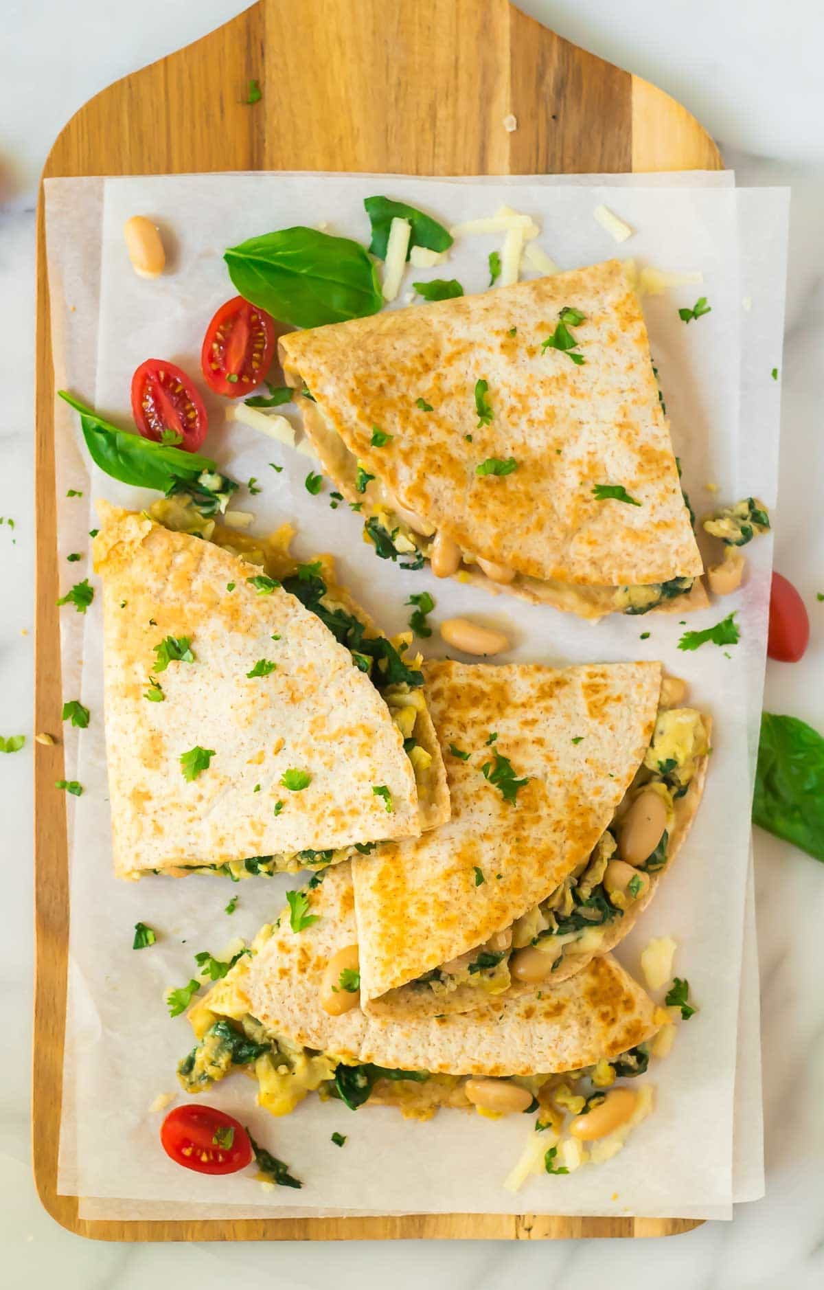 Breakfast Quesadilla Recipe
 Breakfast Quesadilla with Cheese Spinach and White Beans