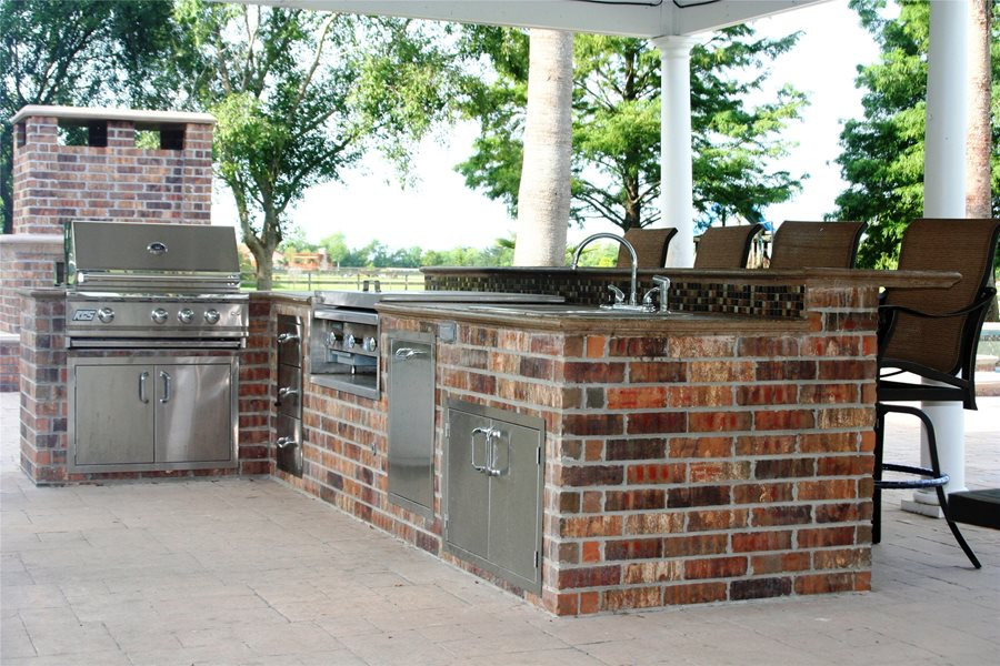 Brick Outdoor Kitchen
 Brick Barbeque Veneer Landscaping Network