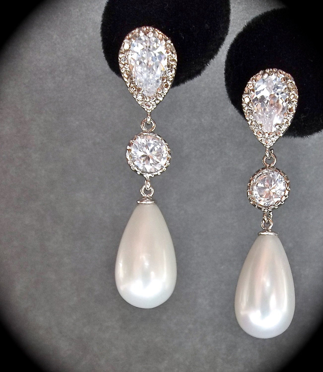 Bridal Pearl Earrings
 Pearl Drop Earrings Sterling silver posts by