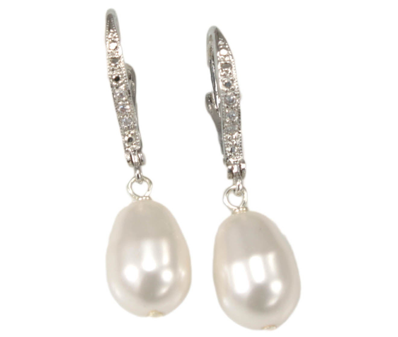 Bridal Pearl Earrings
 Pearl Wedding Earrings Bridal Teardrop Pearl Earrings Ivory