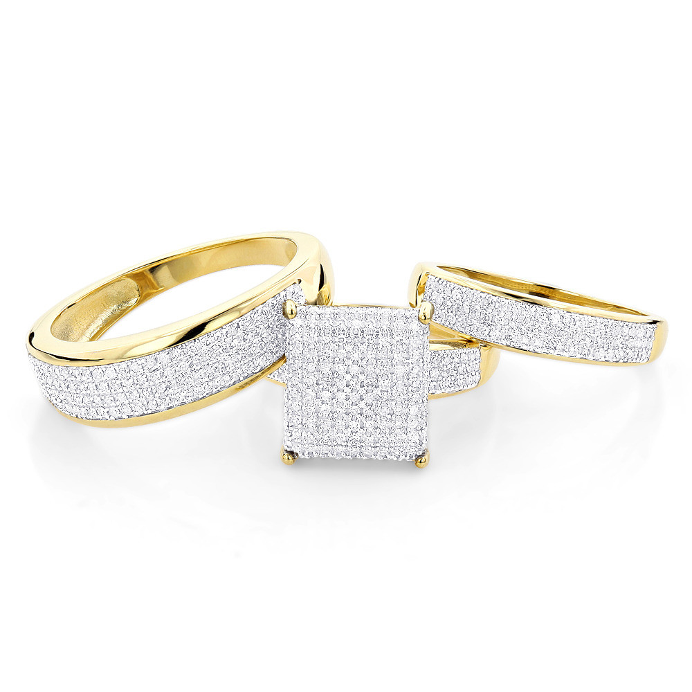 Bridal Sets Wedding Rings
 Affordable Trio Ring Sets Diamond Wedding Ring Set 1 25ct