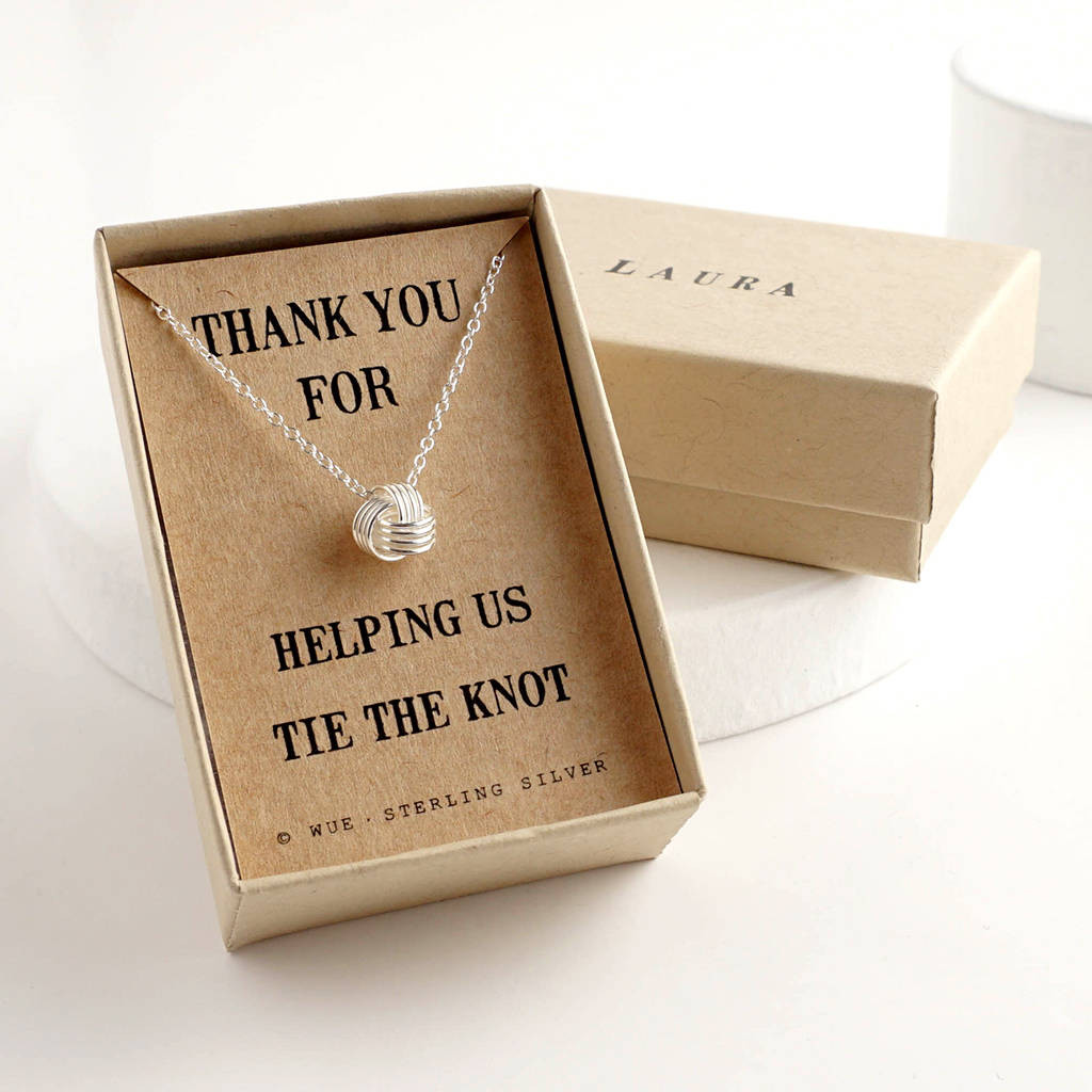 Bridesmaid Thank You Gift Ideas
 bridesmaid t knot necklace by wue