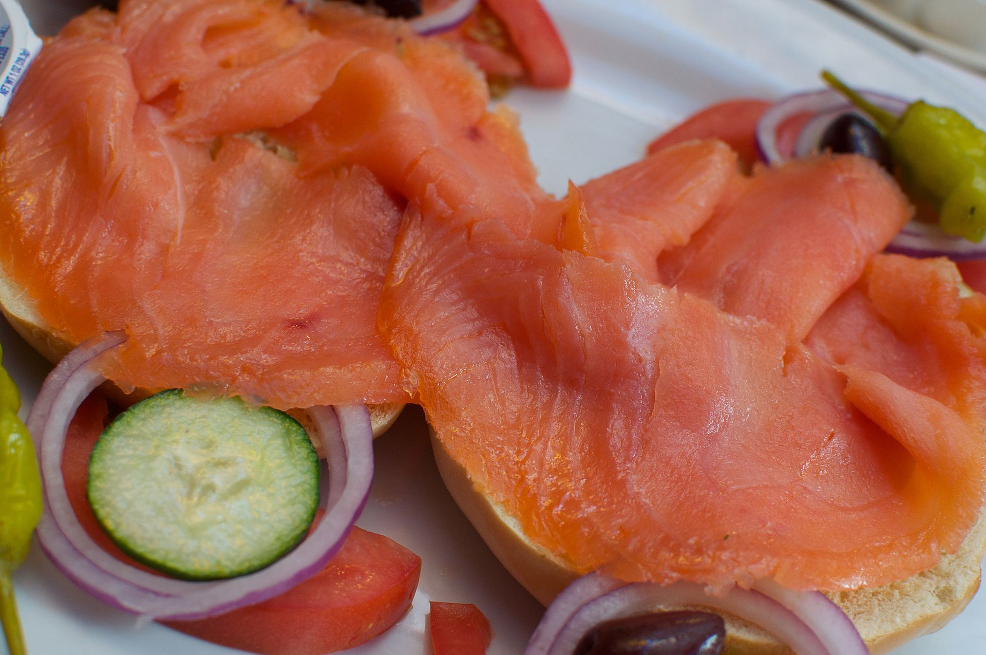 Brined Salmon Served On Bagels
 Lox