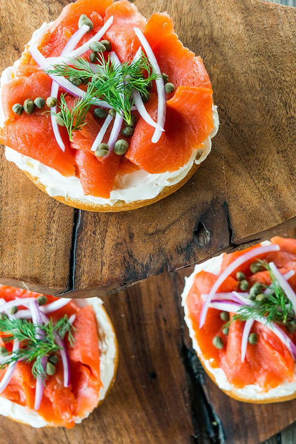 Brined Salmon Served On Bagels
 SmokedSalt Cured Lox Recipe