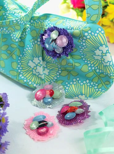 Brooches Bag
 Colourful Crystal Bag Brooches Free Craft Project