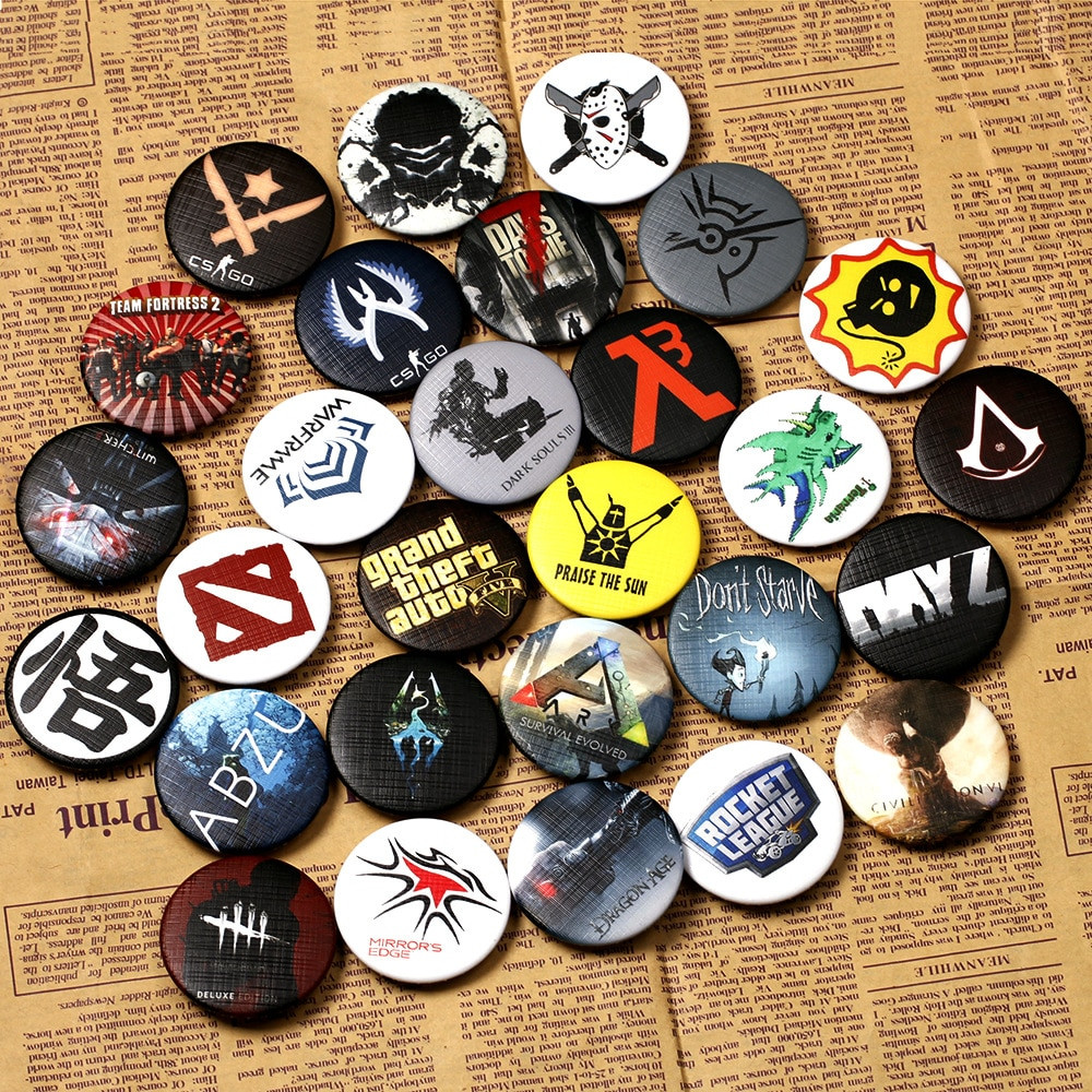 Brooches Bag
 29 types CSGO Pin DOTA BUTTONS Badges Skyrim Brooches