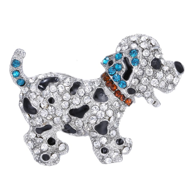 Brooches Cute
 Animal Brooch Pins Cute Black Dog Silver Plated