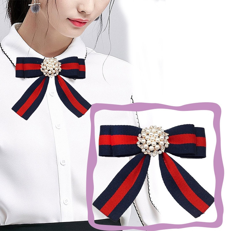 Brooches Dress
 Fabric Bow Brooches for Women Necktie Style Brooch Pin