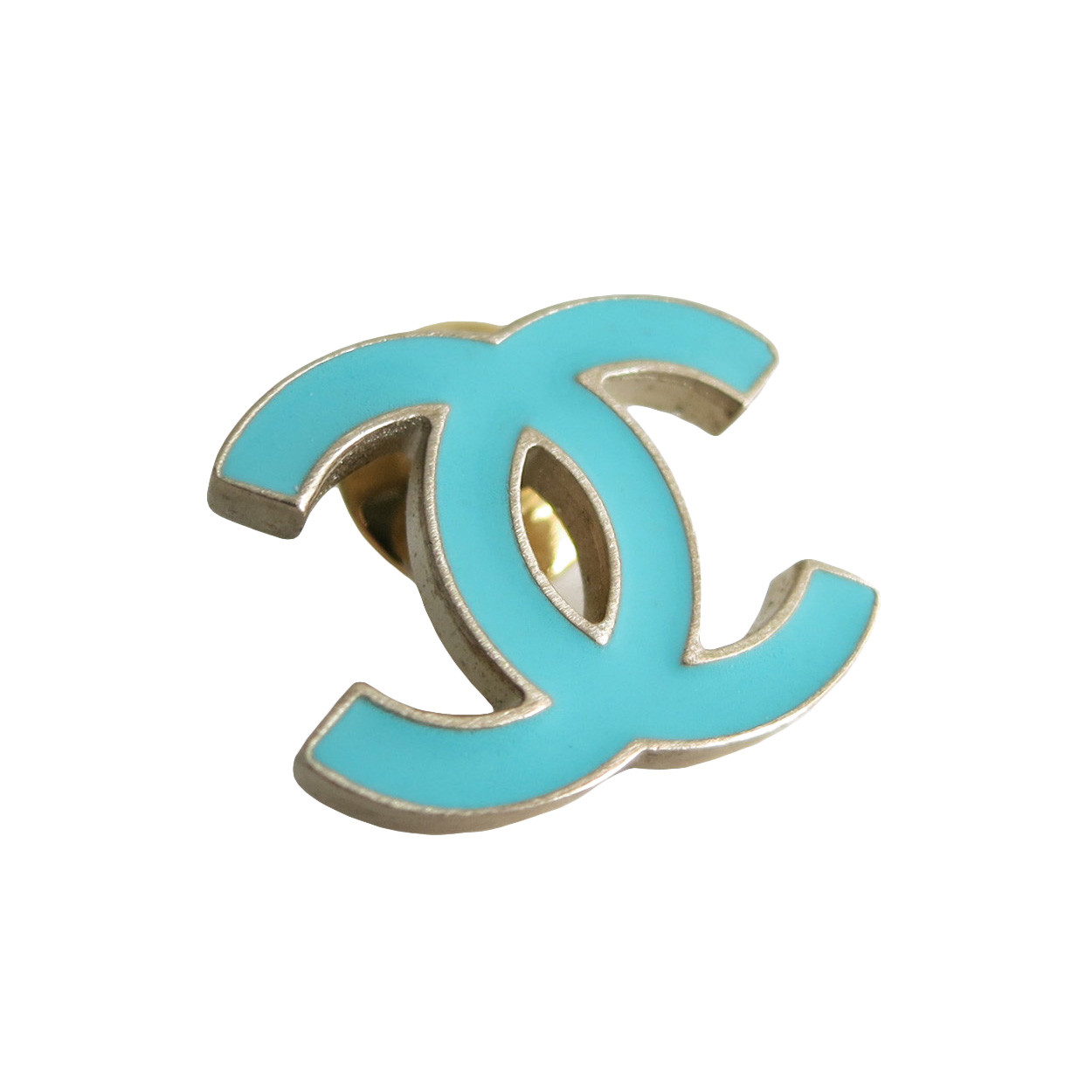 Brooches Logo
 CHANEL Logo CC turquoise brooch