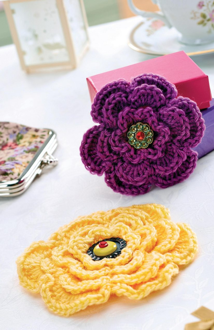 Brooches Pattern
 Top Crochet Patterns Layered crochet flower brooch