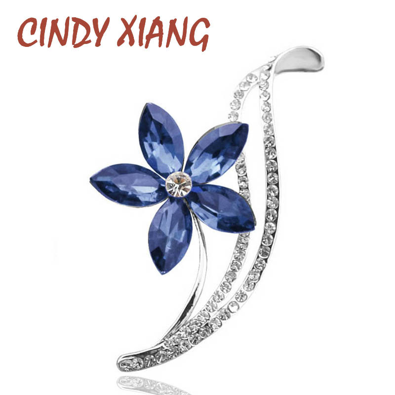 Brooches Simple
 CINDY XIANG Rhinestone Flower Brooches For Women Simple