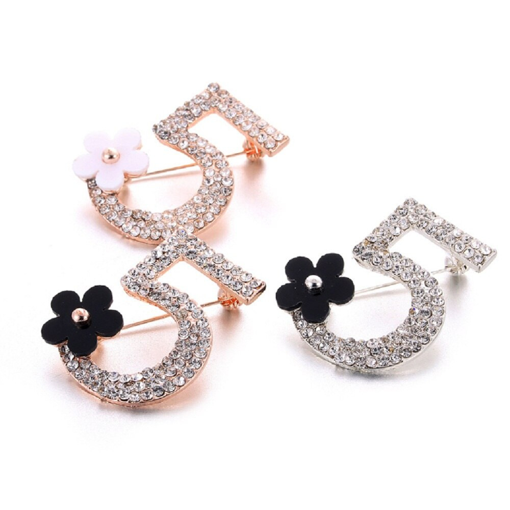 Brooches Simple
 2019 New Fashion Brooches Number 5 Full Crystal Rhinestone