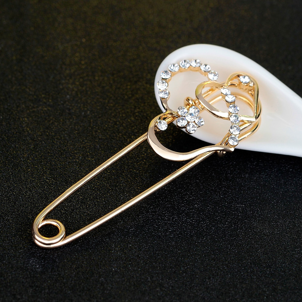 Brooches Women
 12 style Latest Safety Pins Gold Brooch Fashion Jewelry