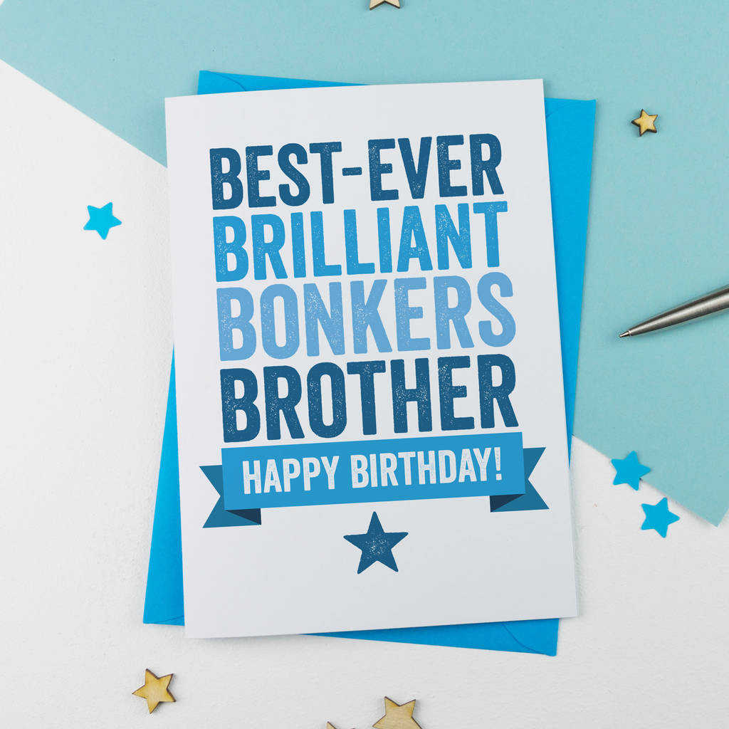 Brother Birthday Cards
 personalised birthday card for brother by a is for