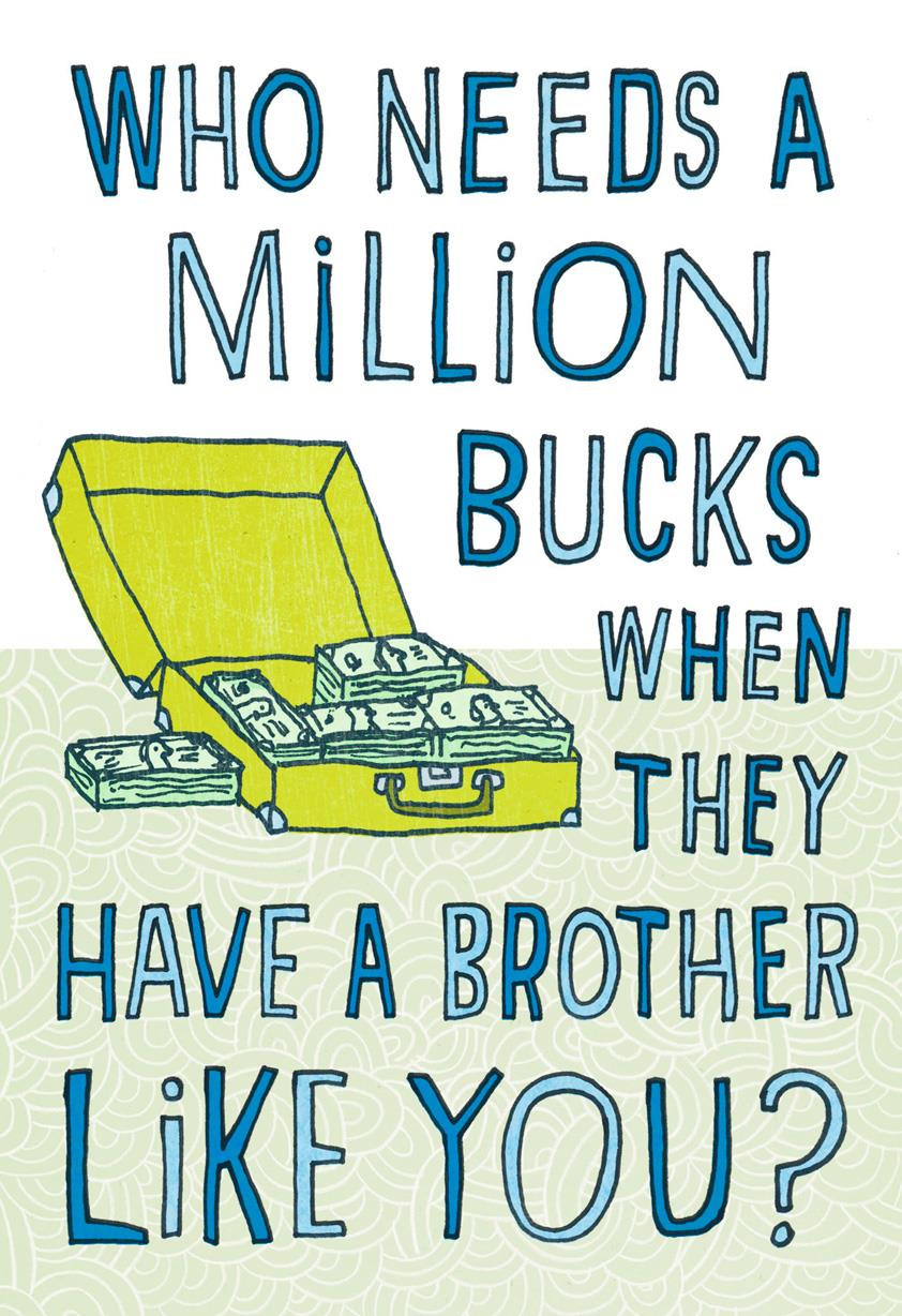 Brother Birthday Cards
 Million Bucks Funny Birthday Card for Brother Greeting