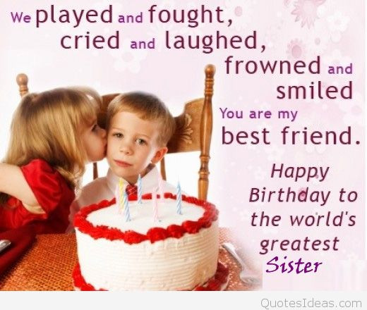 Brother Birthday Quotes From Sister
 Dear Sister Happy Birthday quote wallpaper
