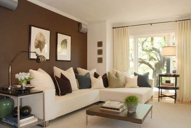 Brown Accent Walls Living Room
 Love the brown accent wall ing this may work in the