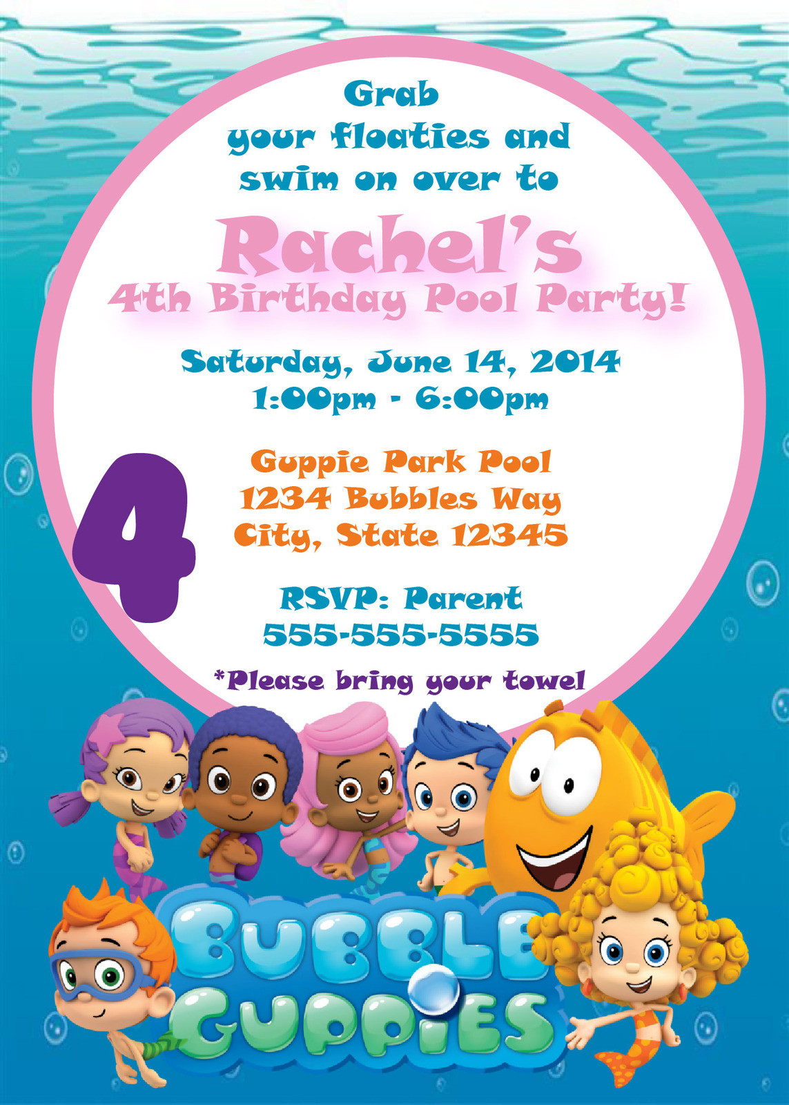 Bubble Guppies Birthday Invitation
 Bubble Guppies Digital Birthday Invitation Invitations