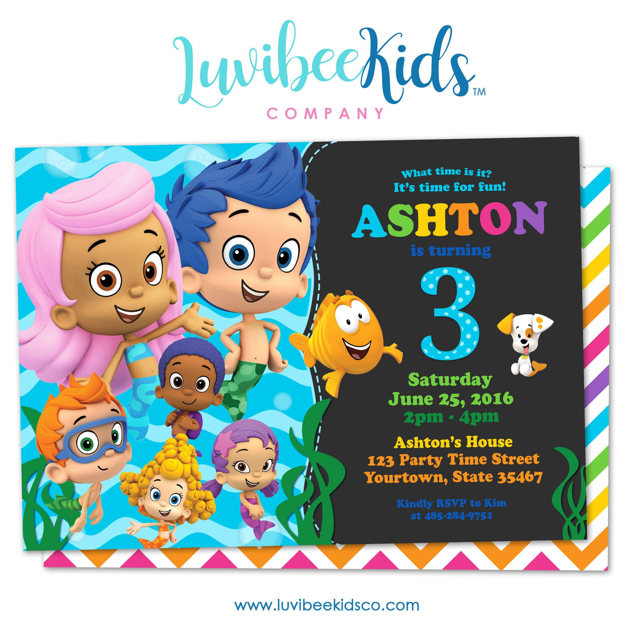 Bubble Guppies Birthday Invitation
 Bubble Guppies Birthday Invitation