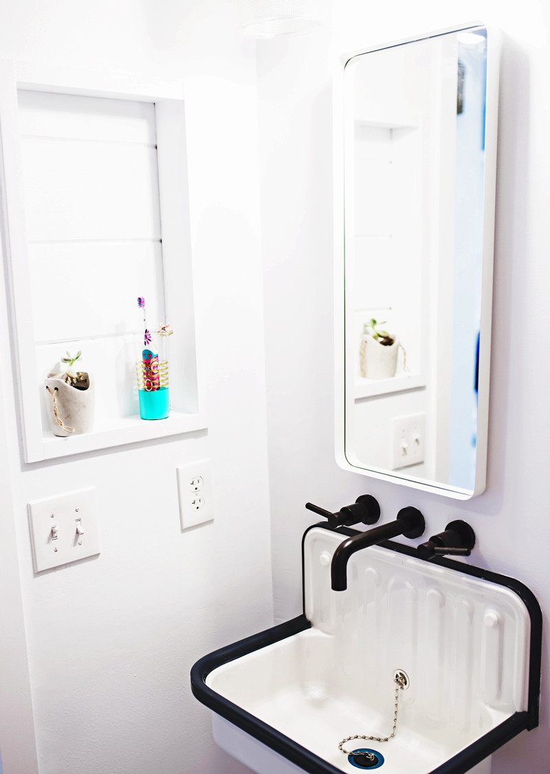 Bucket Sink Bathroom
 Shiplap The Prettiest Tile In Our Guest Bathroom • A