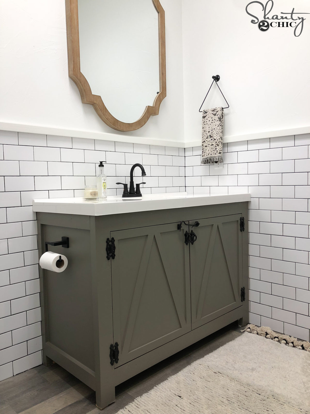 Building Bathroom Vanities
 DIY Modern Farmhouse Bathroom Vanity Shanty 2 Chic