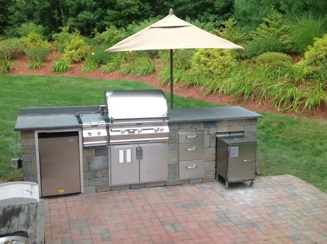 Built In Smoker Outdoor Kitchen
 Lovely New Hampshire outdoor kitchen featuring SmokinTex