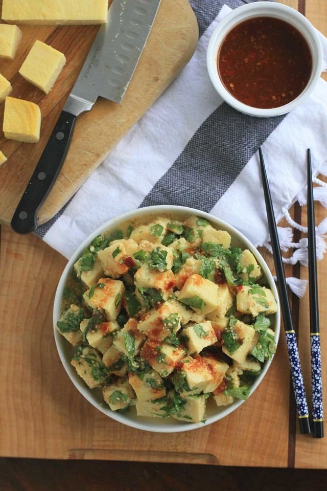 Burmese Tofu Recipes
 Burmese Chickpea Tofu Salad with Sesame and Cilantro