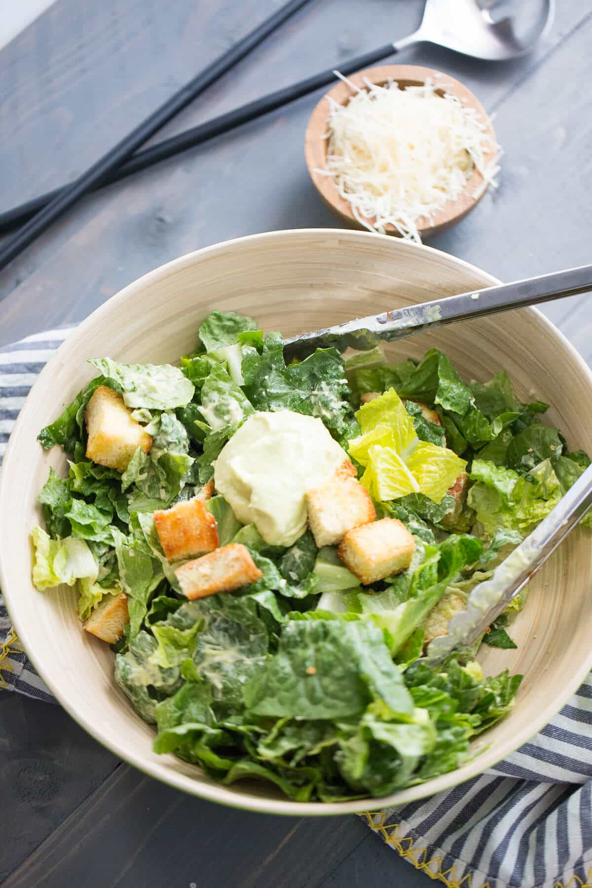 Caesar Salad With Shrimp
 Shrimp Caesar Salad with Avocado Dressing LemonsforLulu