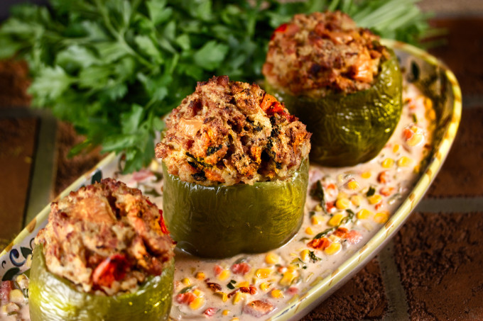 Cajun Seafood Stuffed Bell Peppers
 cajun stuffed bell peppers seafood