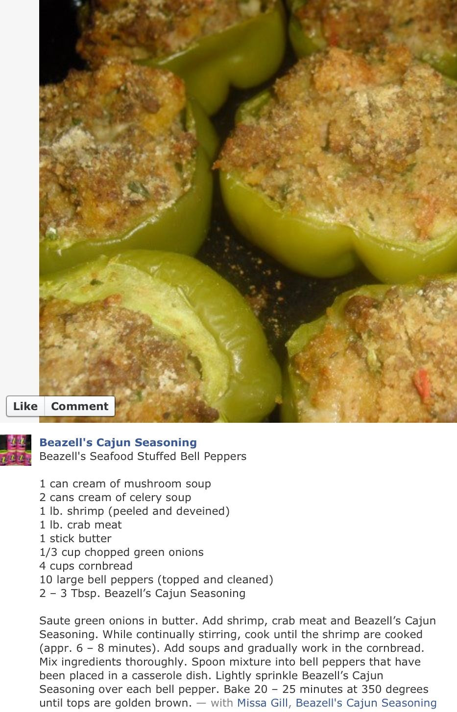 Cajun Seafood Stuffed Bell Peppers
 Seafood stuffed bell peppers