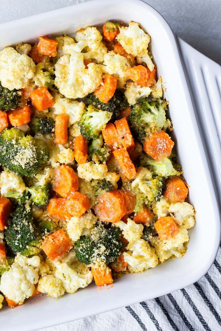 California Vegetable Casserole
 California Blend Ve ables with Parmesan Bread Crumbs in