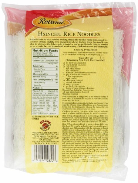 Calories In Rice Noodles
 Calories in Roland Hsinchu rice noodles Nutrition Facts