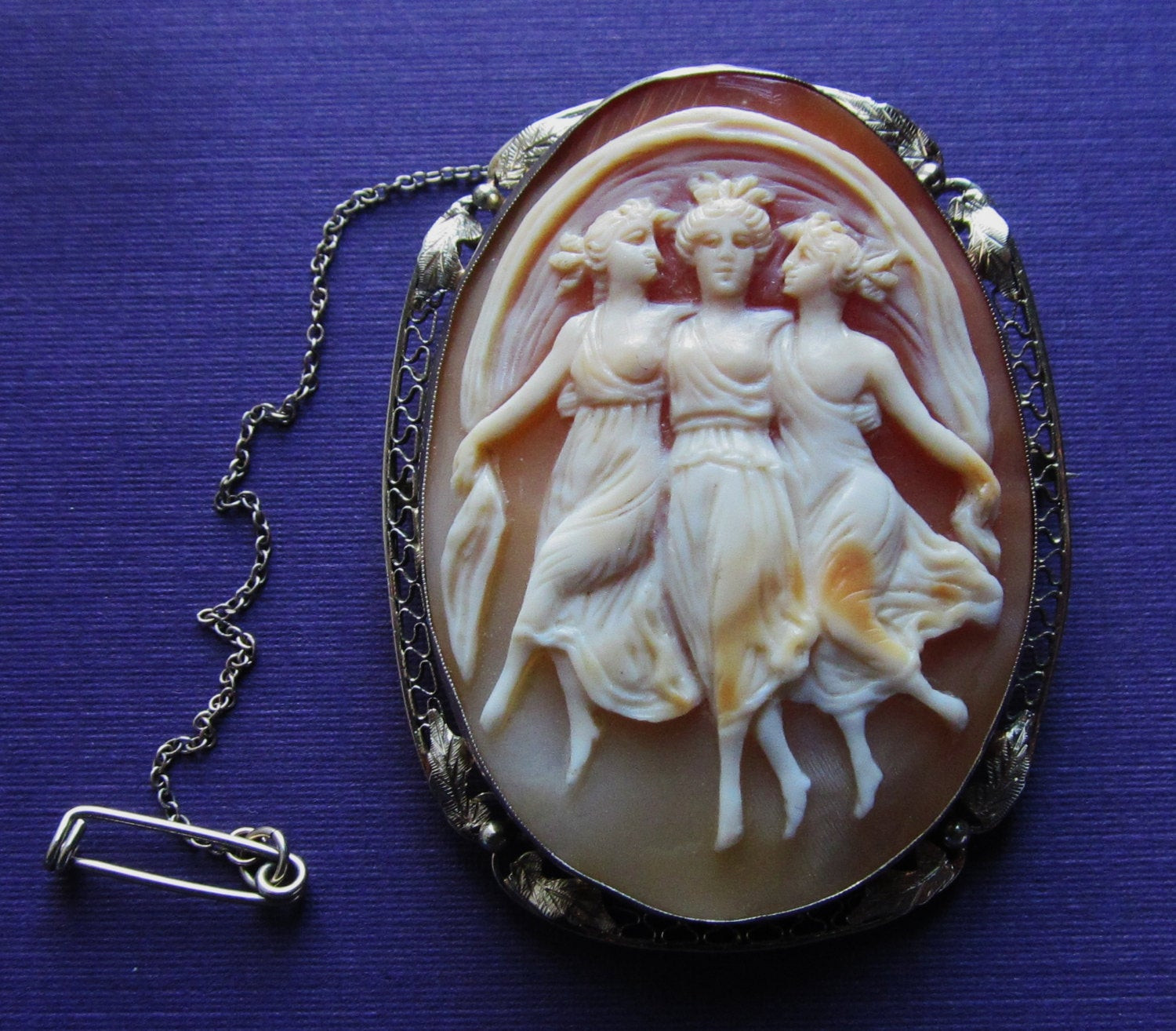 Cameo Brooches
 Three Graces Victorian Cameo Brooch Antique 14 Karat Gold