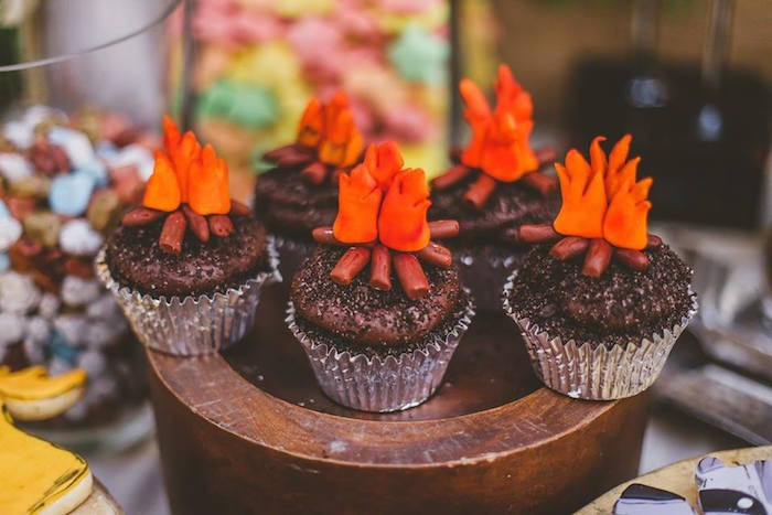 Campfire Birthday Party Ideas
 Kara s Party Ideas Campfire Cupcakes from a Starry Nights