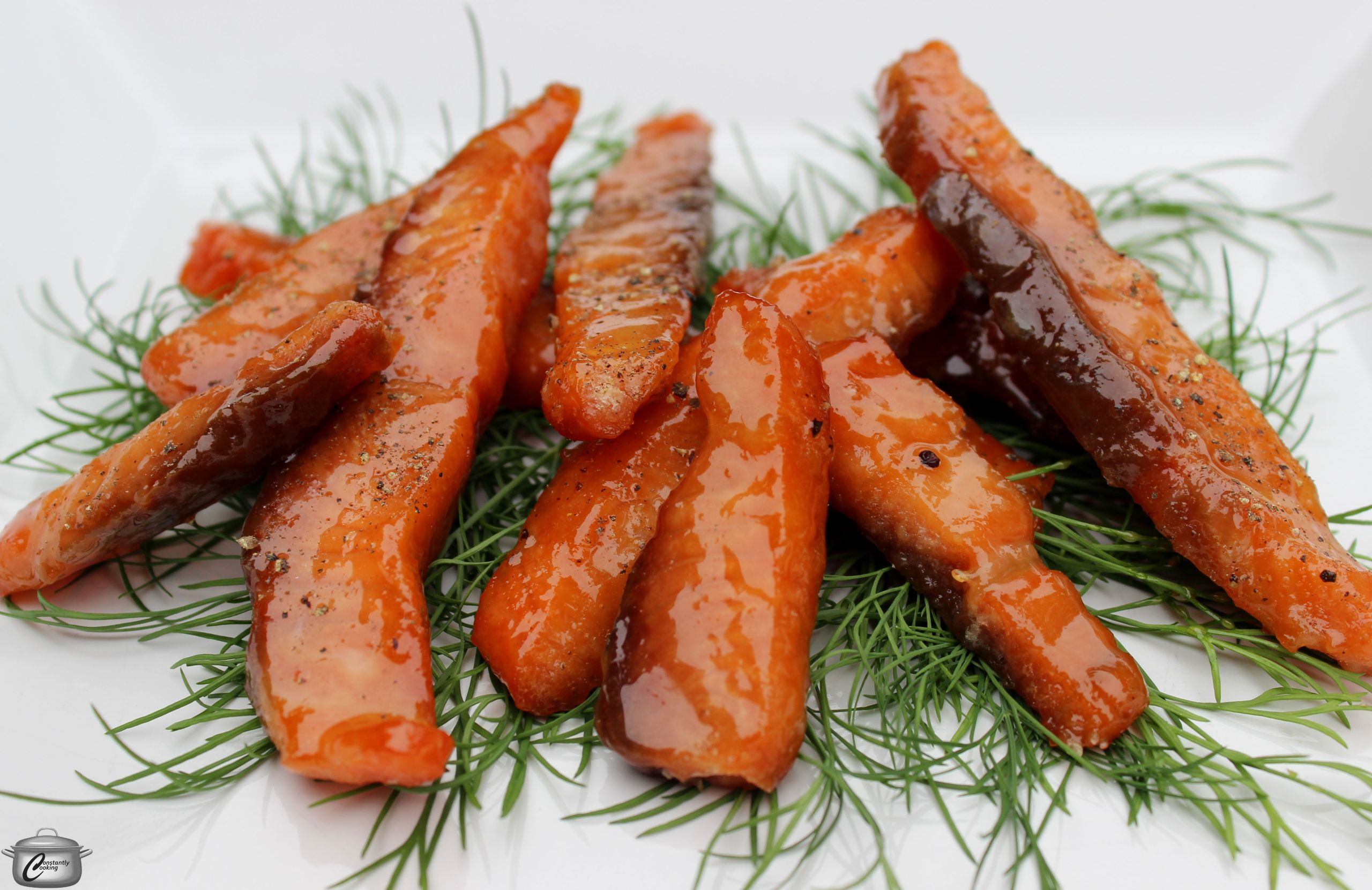 Candied Smoked Salmon
 Smoked salmon candy – Constantly Cooking