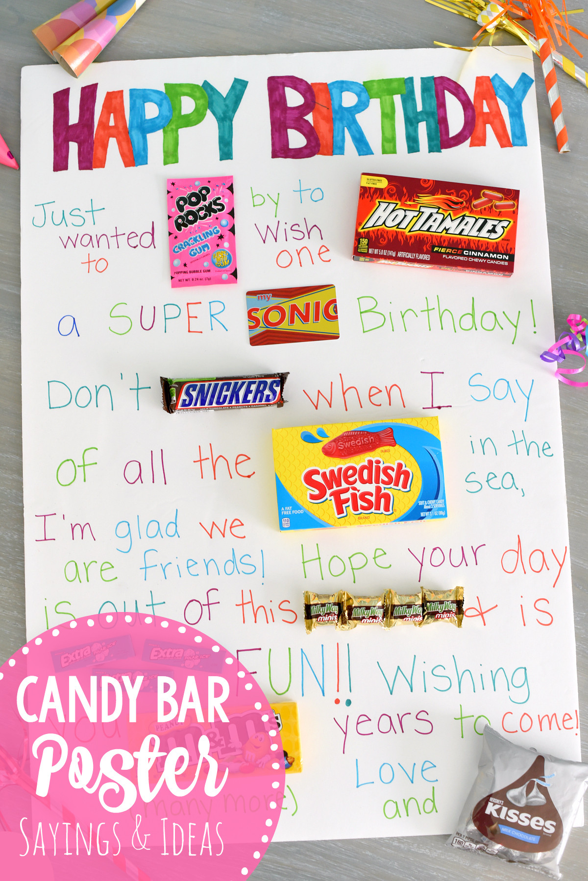 Candy Birthday Gift Ideas
 Fun & Simple Candy Poster for Friend s Birthday – Fun Squared