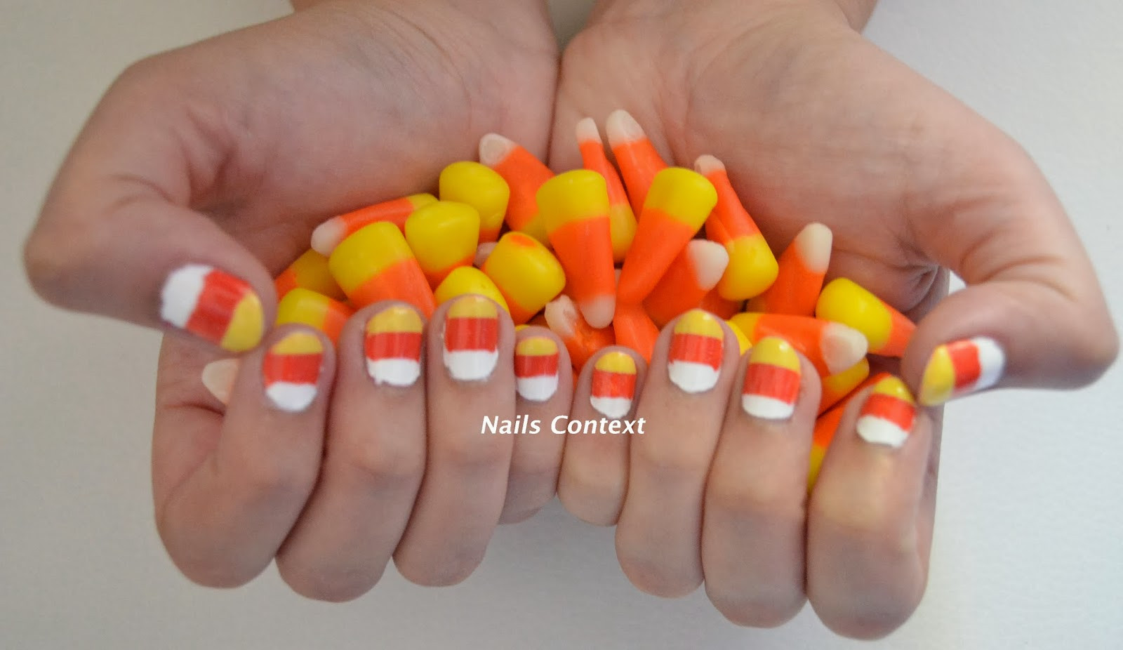 Candy Corn Nails
 Nails Context Halloween Series Candy Corn Nails