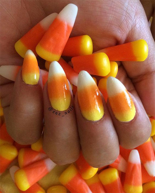 Candy Corn Nails
 15 Halloween Candy Corn Nails Art Designs & Ideas 2017
