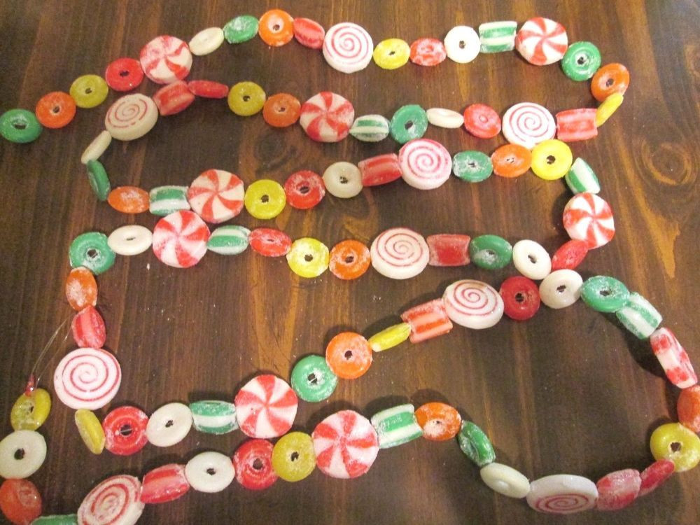 Candy Garland For Christmas Tree
 VINTAGE SUGAR CANDY CHRISTMAS GARLAND LIFE SAVER GUMBALL