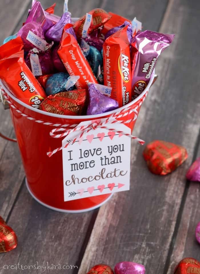 Candy Gift Baskets For Valentines Day
 Chocolate Lover s Valentine s Gift Baskets with Printable