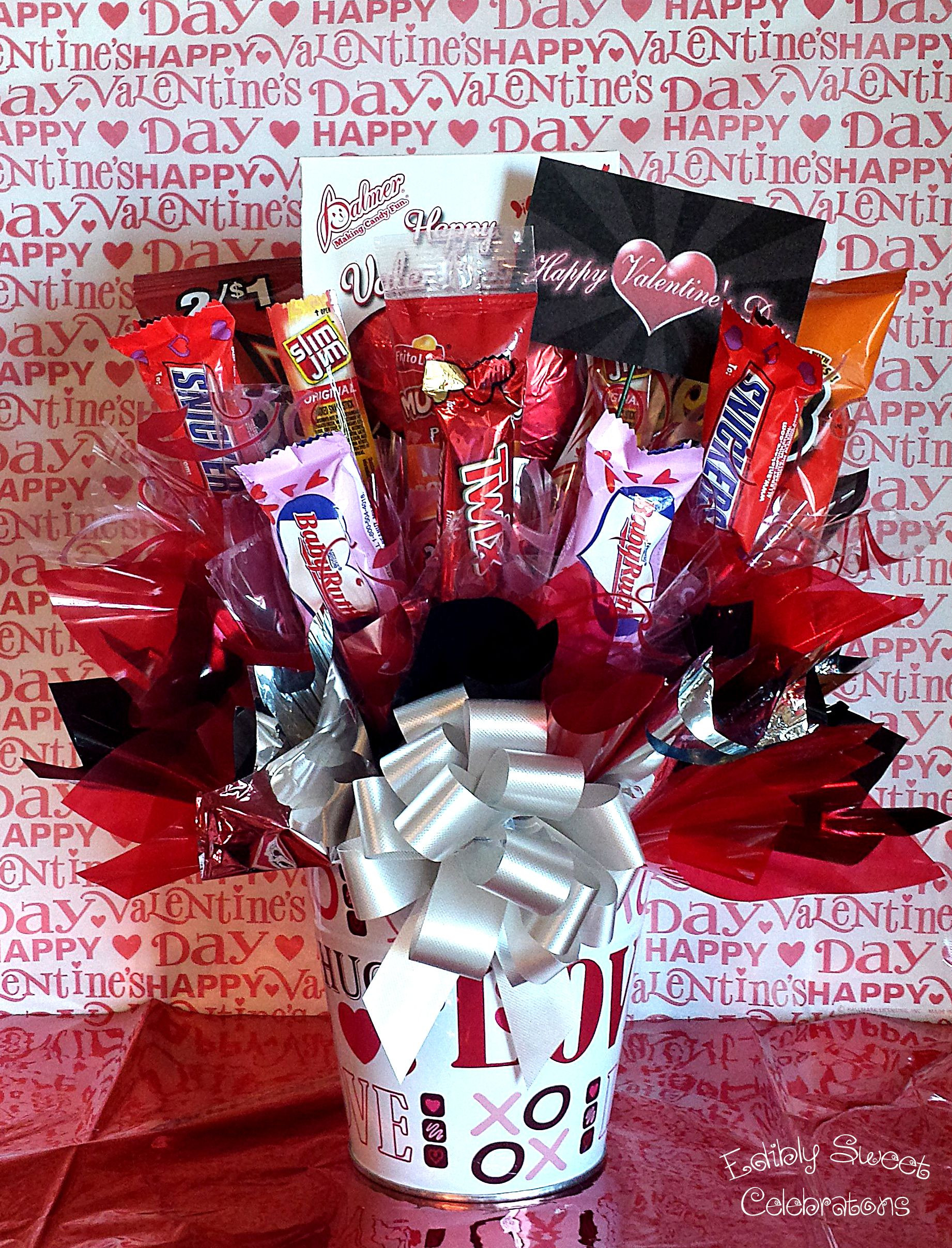 Candy Gift Baskets For Valentines Day
 Valentine candy bouquet for him