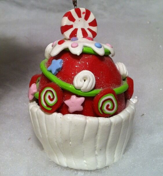 Candy Ornaments For Christmas Tree
 Peppermint candy Cupcake Christmas tree ornament