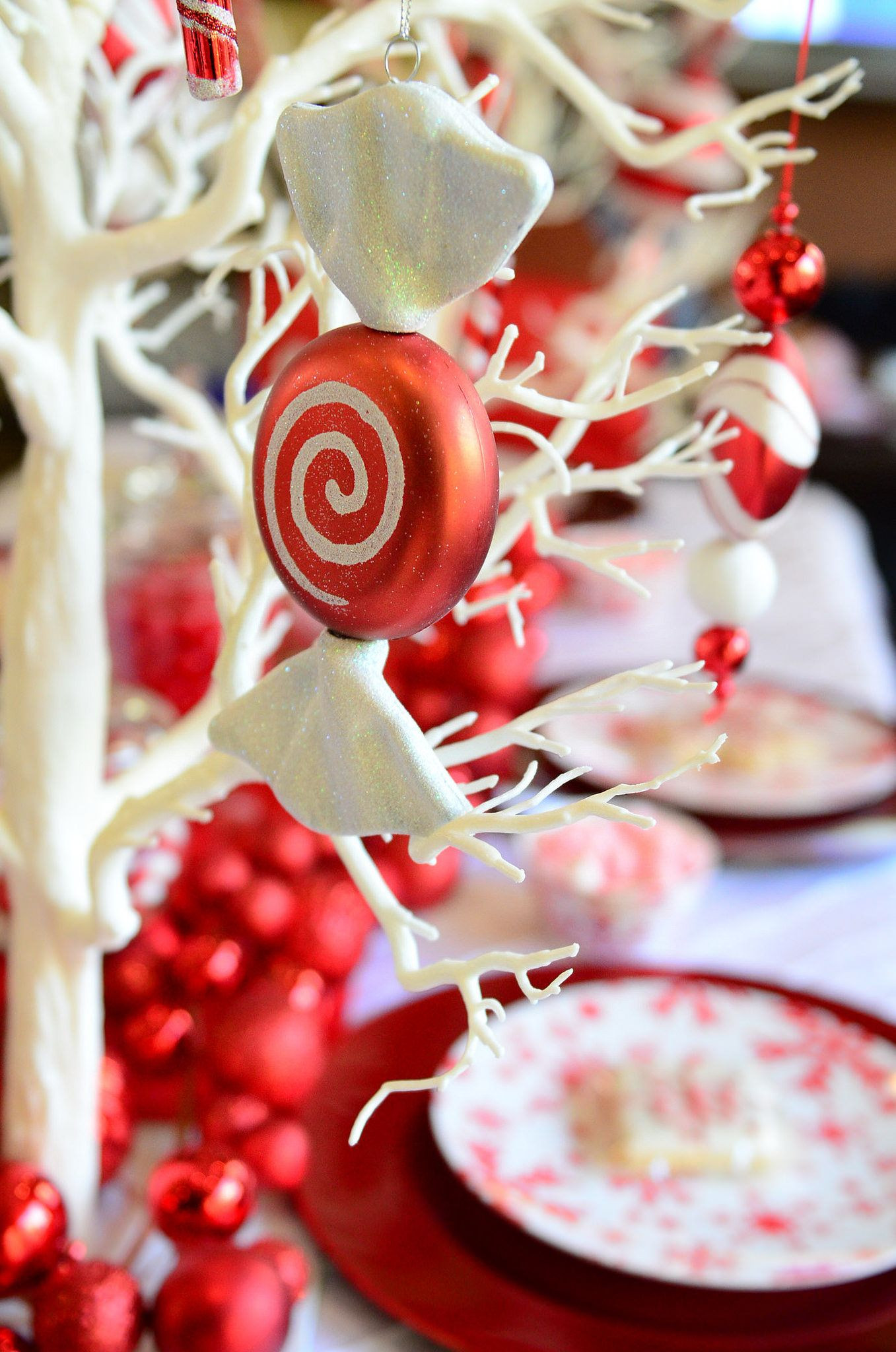 Candy Ornaments For Christmas Tree
 Red and white candy Christmas tree ornament