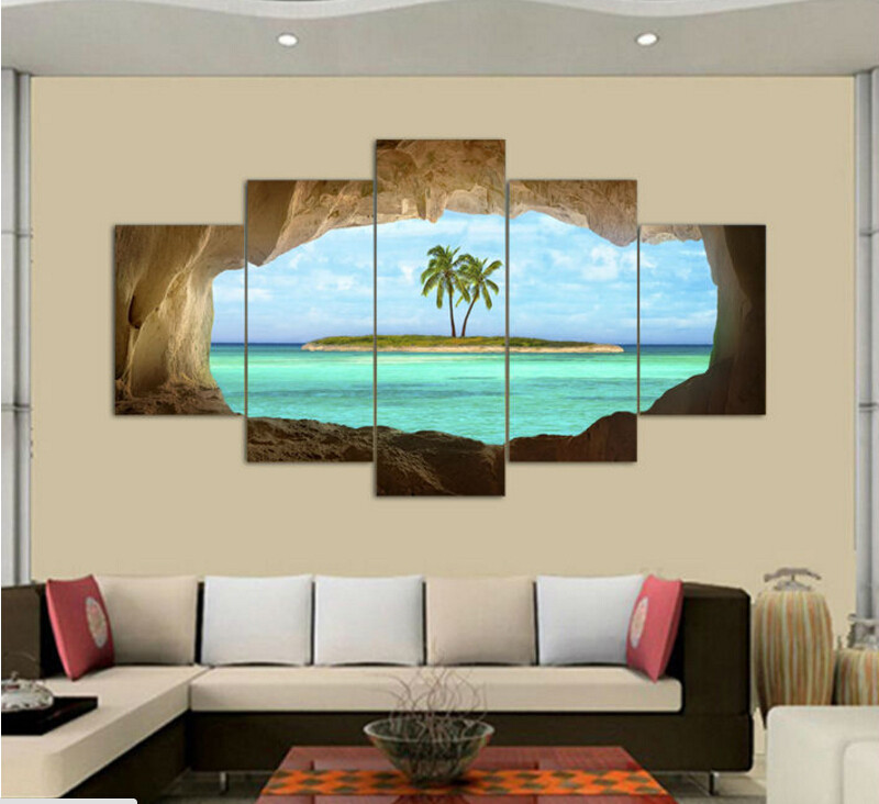 Canvas Painting For Living Room
 5 panel canvas seacape living rooms set Wall painting