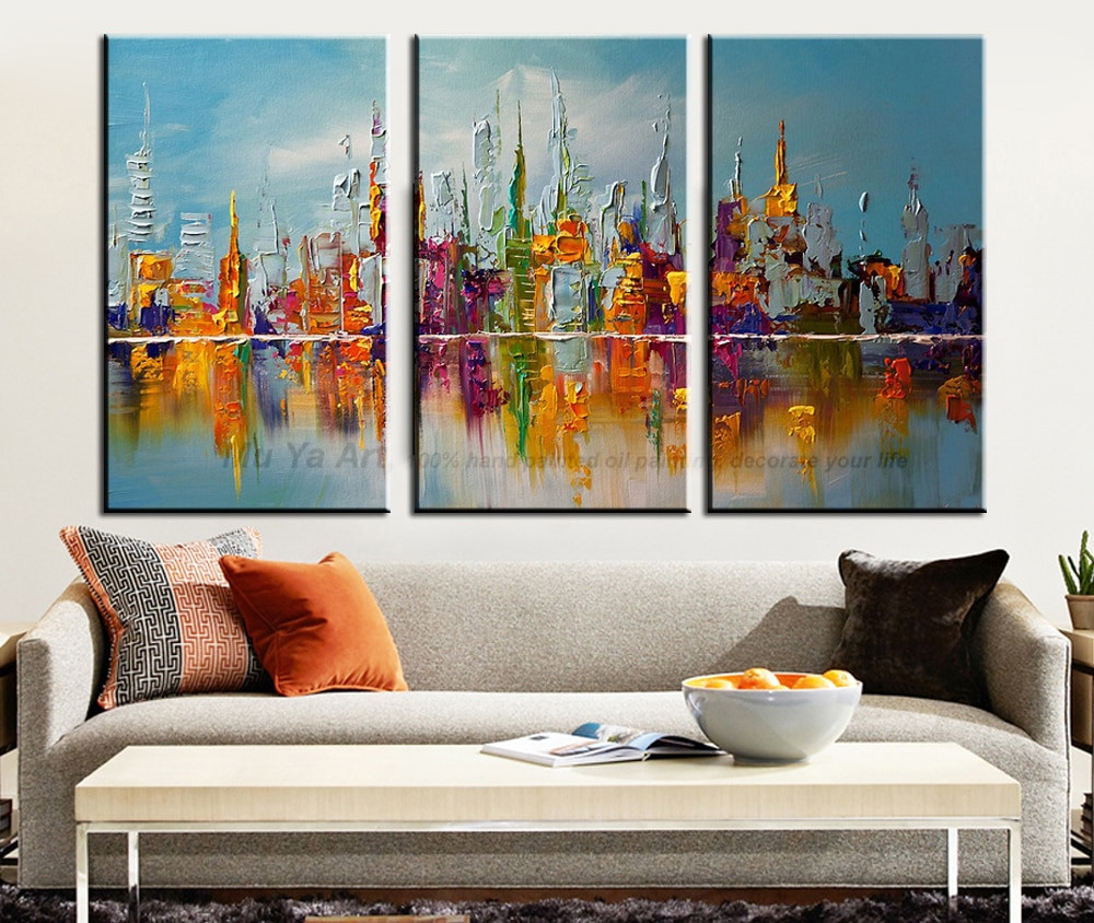Canvas Painting For Living Room
 Aliexpress Buy 3 panel wall art abstract handmade