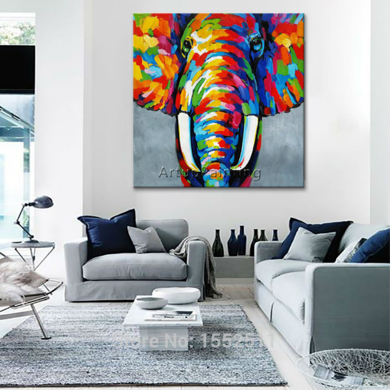 Canvas Painting For Living Room
 Animal elephant Oil painting Canvas Painting For Living