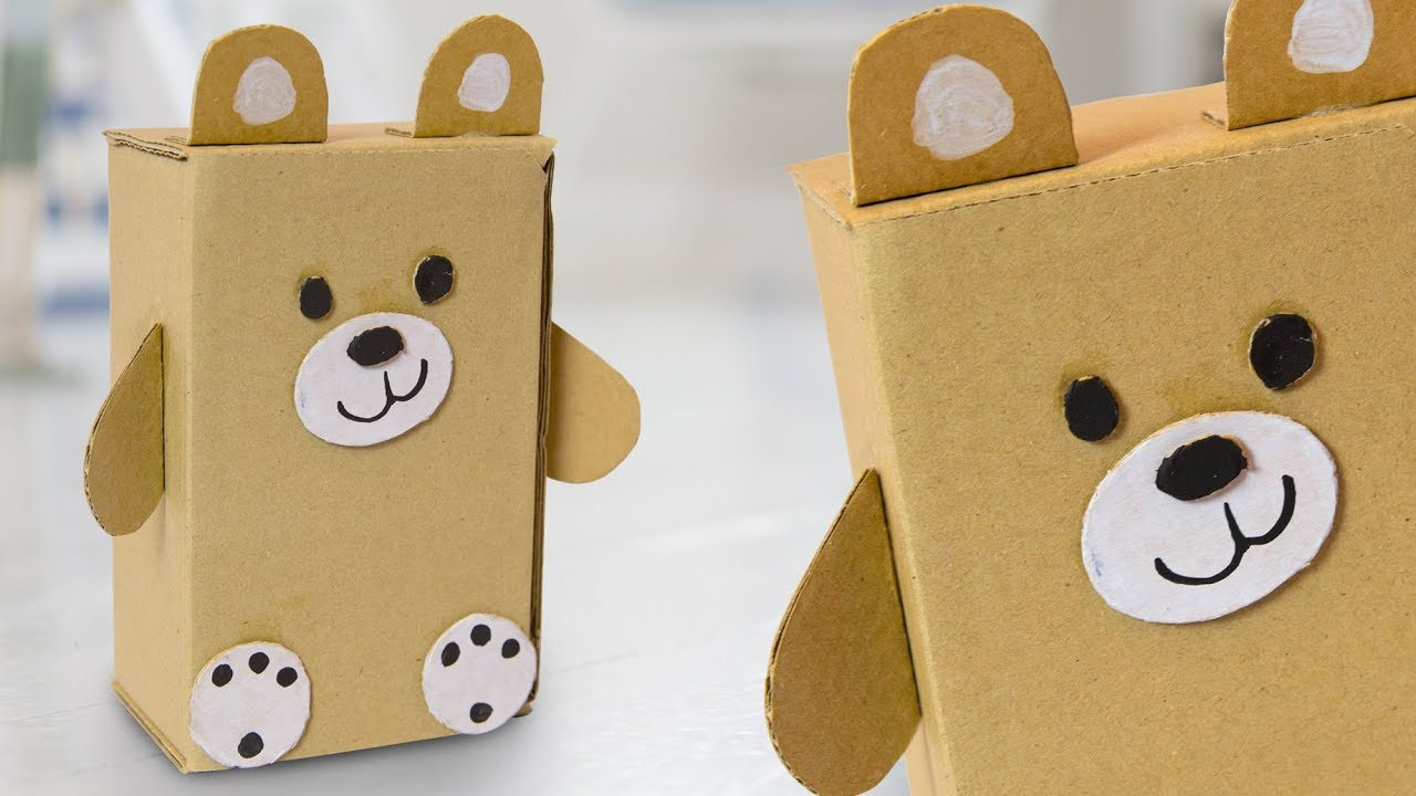 Cardboard Box Craft Ideas
 DIY Teddy Bear from Cardboard Box