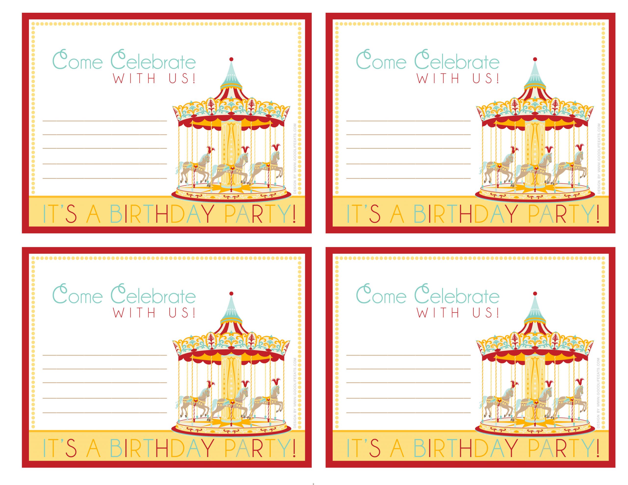 Carnival Birthday Invitation
 How to Host a Carnival Birthday Party Free Printable