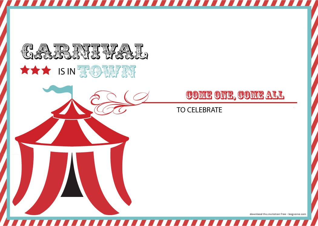 Carnival Birthday Invitation
 FREE Carnival Birthday Invitations – FREE Printable
